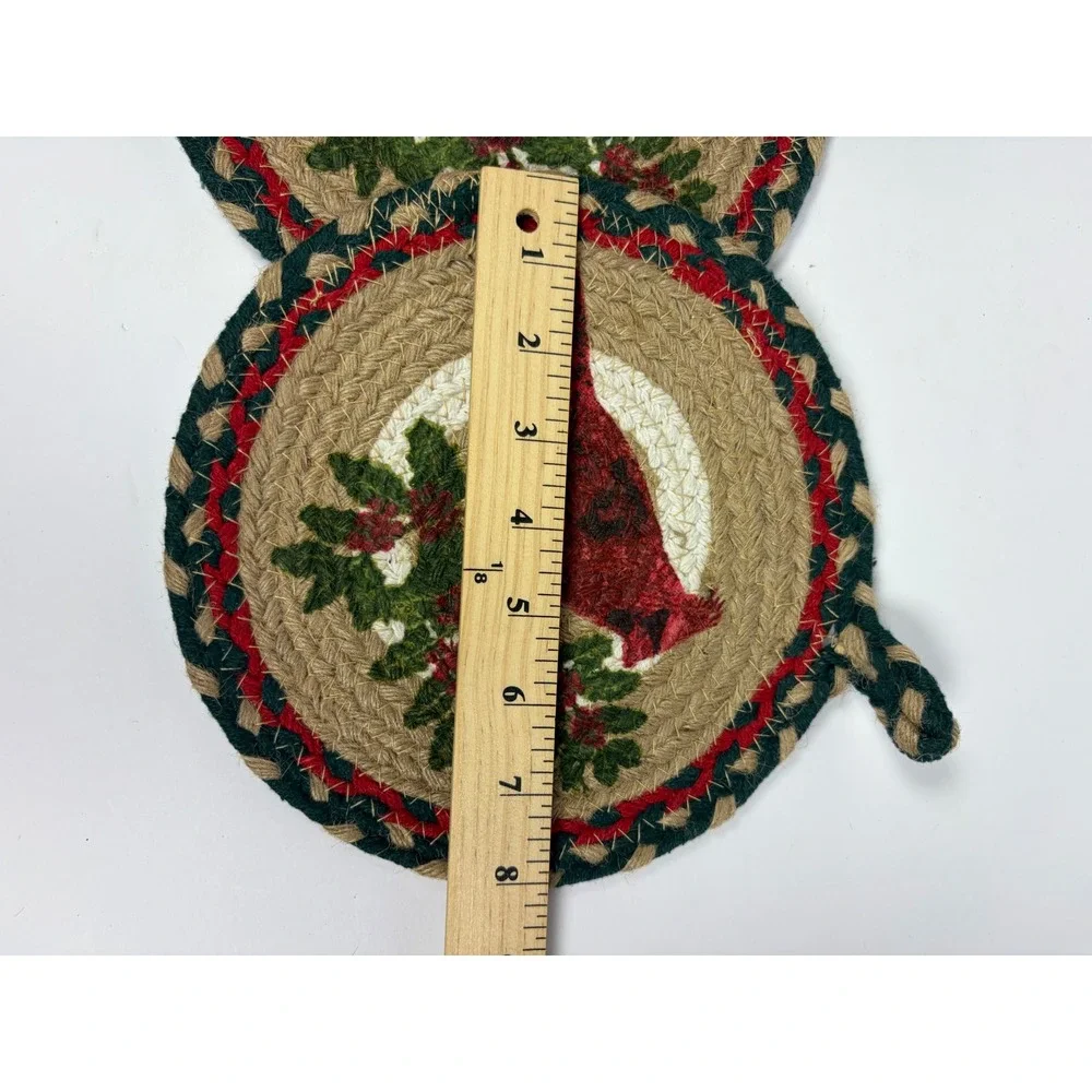 House & Garden Jute Trivets Cardinal Bird Christmas Holiday Cabin Country Rustic